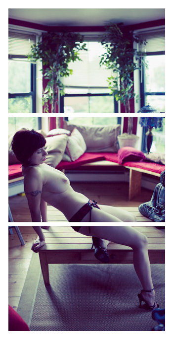 Miss Vivian - Nude on the Table Triptych by Tom Spianti