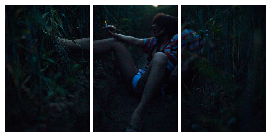 Yiting - Twilight in the Field Triptych by Tom Spianti